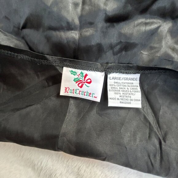 Vintage Nutcracker Womens Large Christmas Holiday Floral Vest Black Cottagecore - Picture 3 of 7